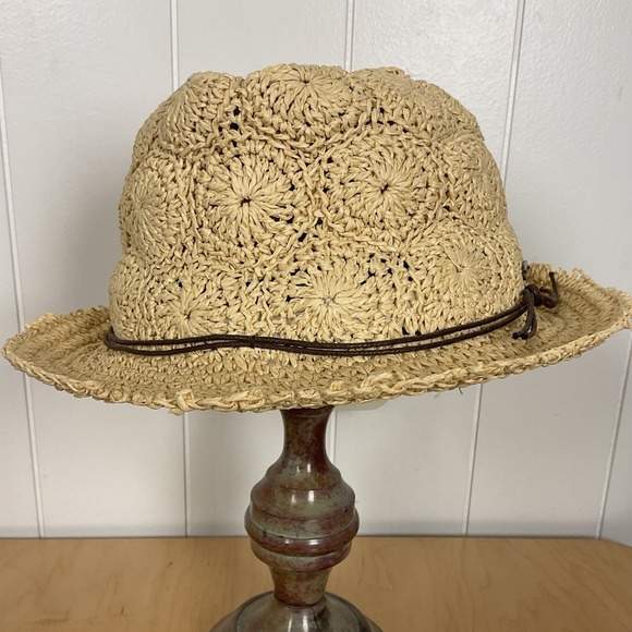 Pistil NWT Crochet Woven Fedora Hat - Picture 2 of 6